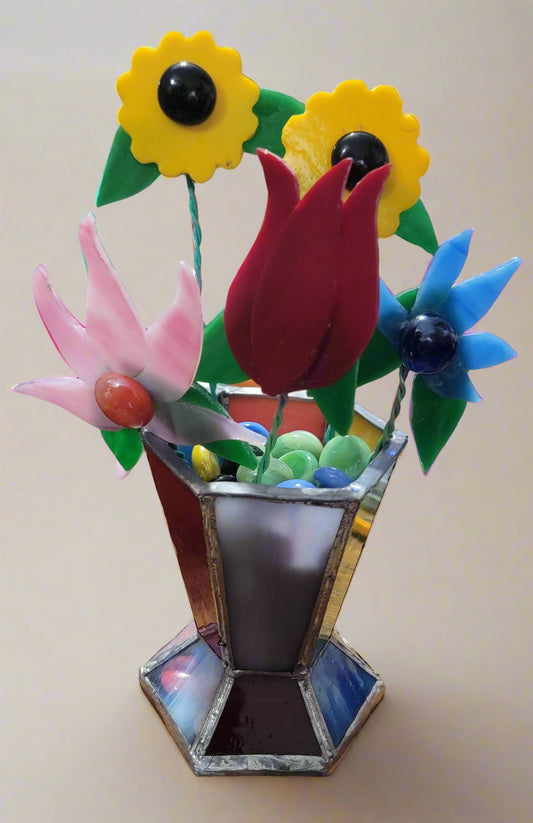 Glass vase with flowers